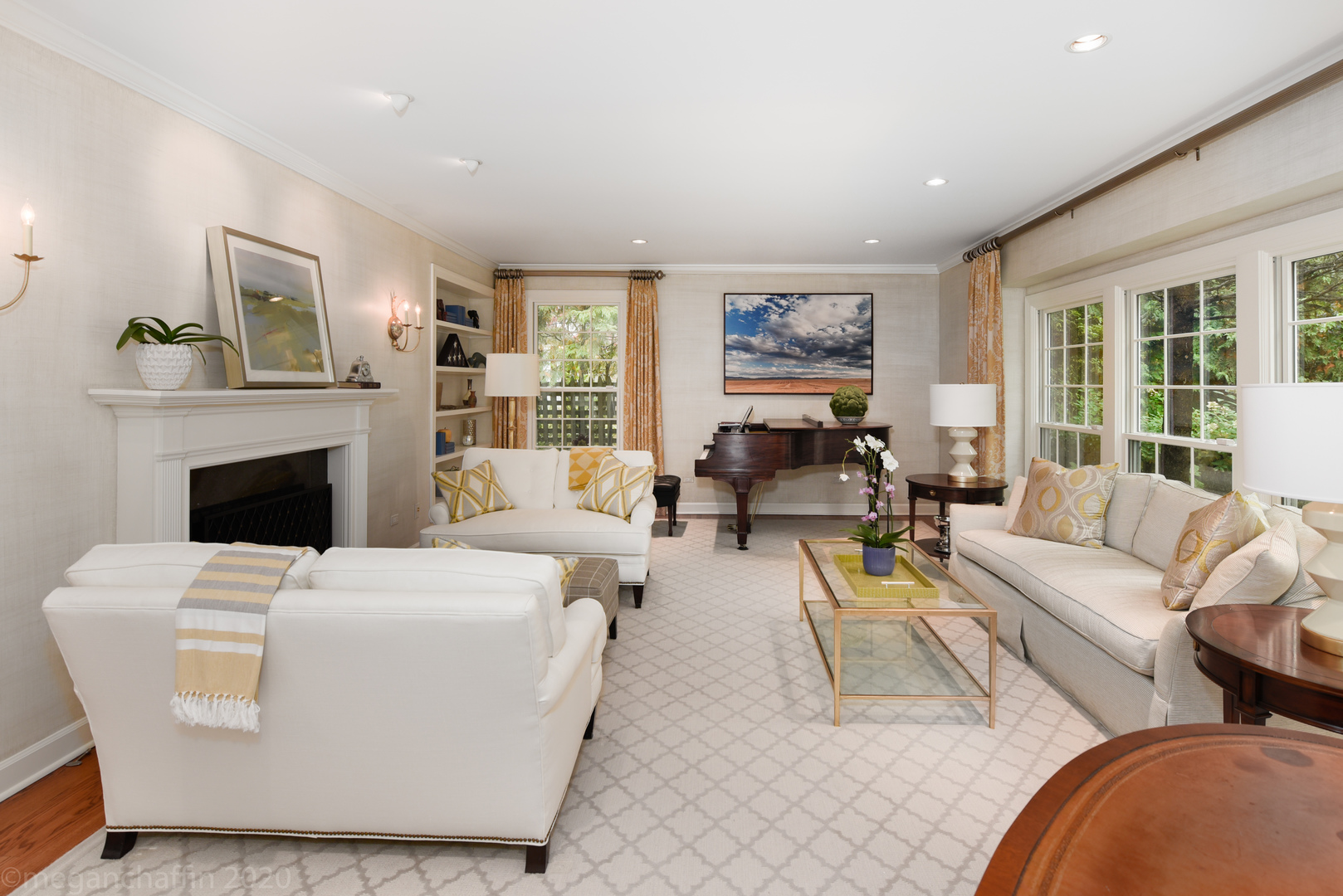1115 Mohawk Road Wilmette, IL 60091 - Photo 17 of 66 a living room with furniture large window and a fireplace
