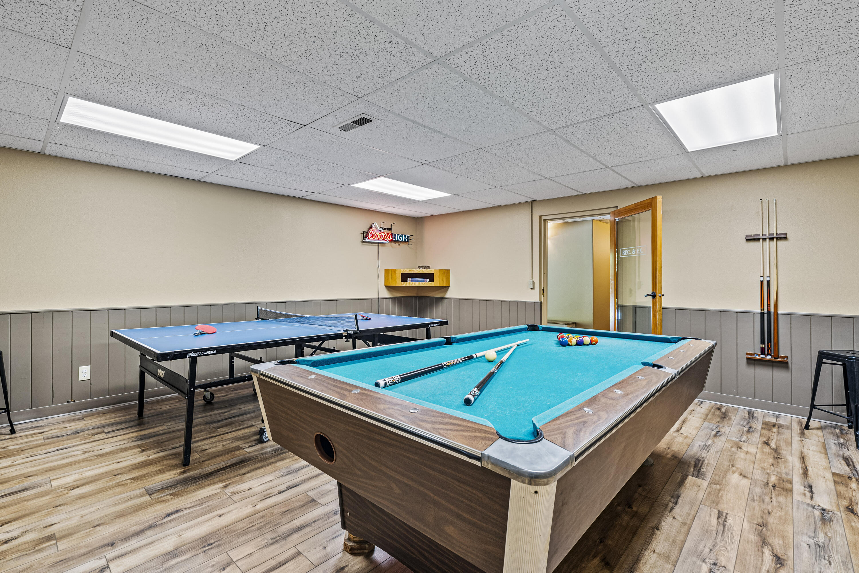 11744 Galice Road Merlin, OR 97532 - Photo 29 of 74 a room with furniture pool table wooden floor and windows