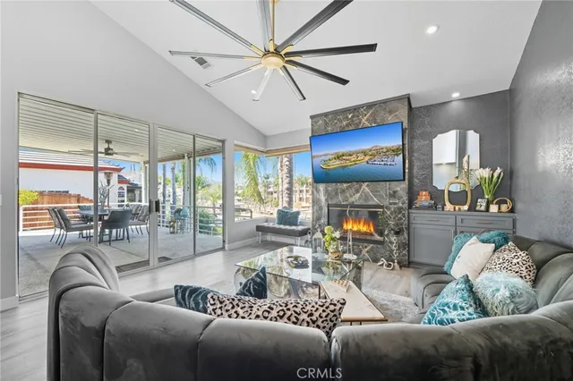 a view of a livingroom with furniture and a rug