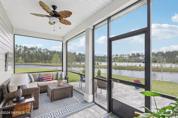 a view of a lake with a ocean view