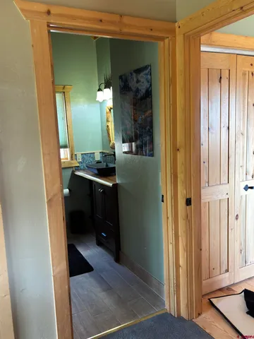 a view of a car in garage