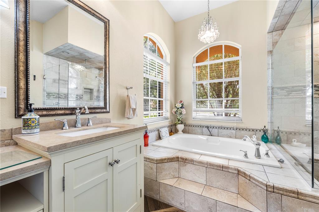3051 Waterfall Drive Spring Hill, FL 34608 - Photo 25 of 74 a bathroom with a tub a sink and a window