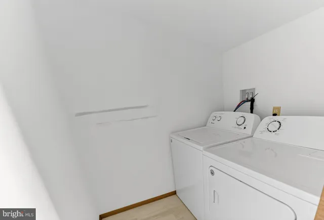 a view of a red door and small space