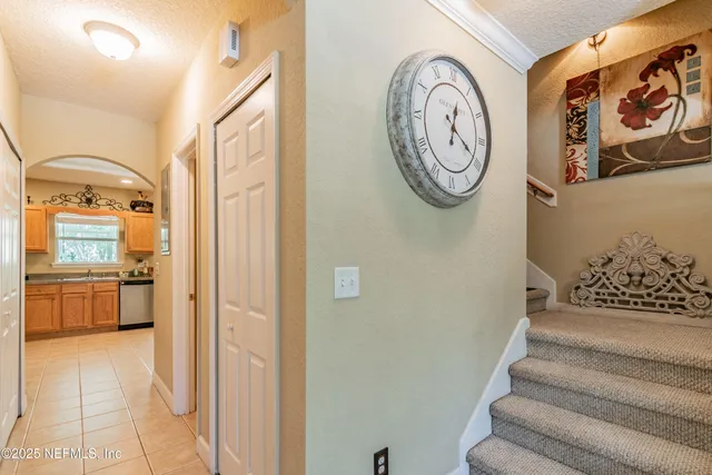 a view of a hallway with entryway