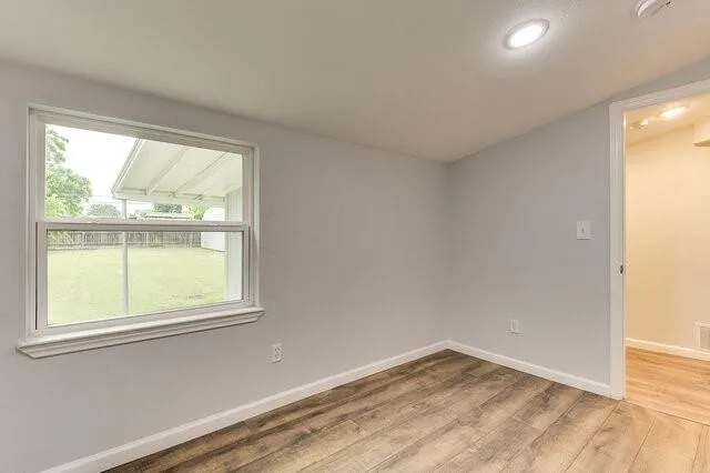 an empty room with a window