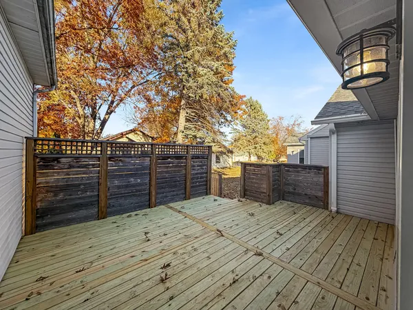 a view of a wooden deck