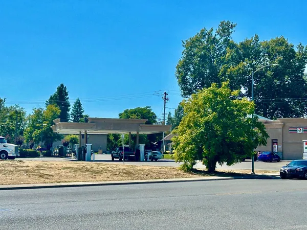 a view of a street with houses