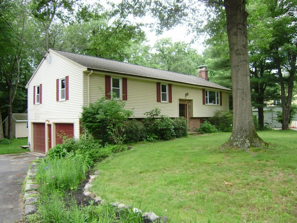 a view of a house with yard and plants