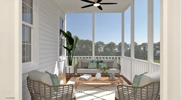 a living room with furniture