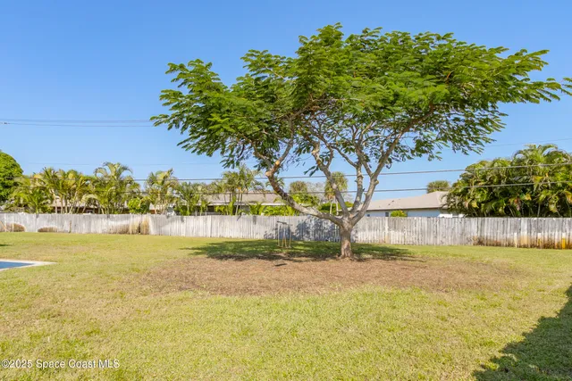 a view of a yard with an outdoor space