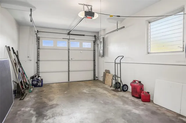 a view of a garage