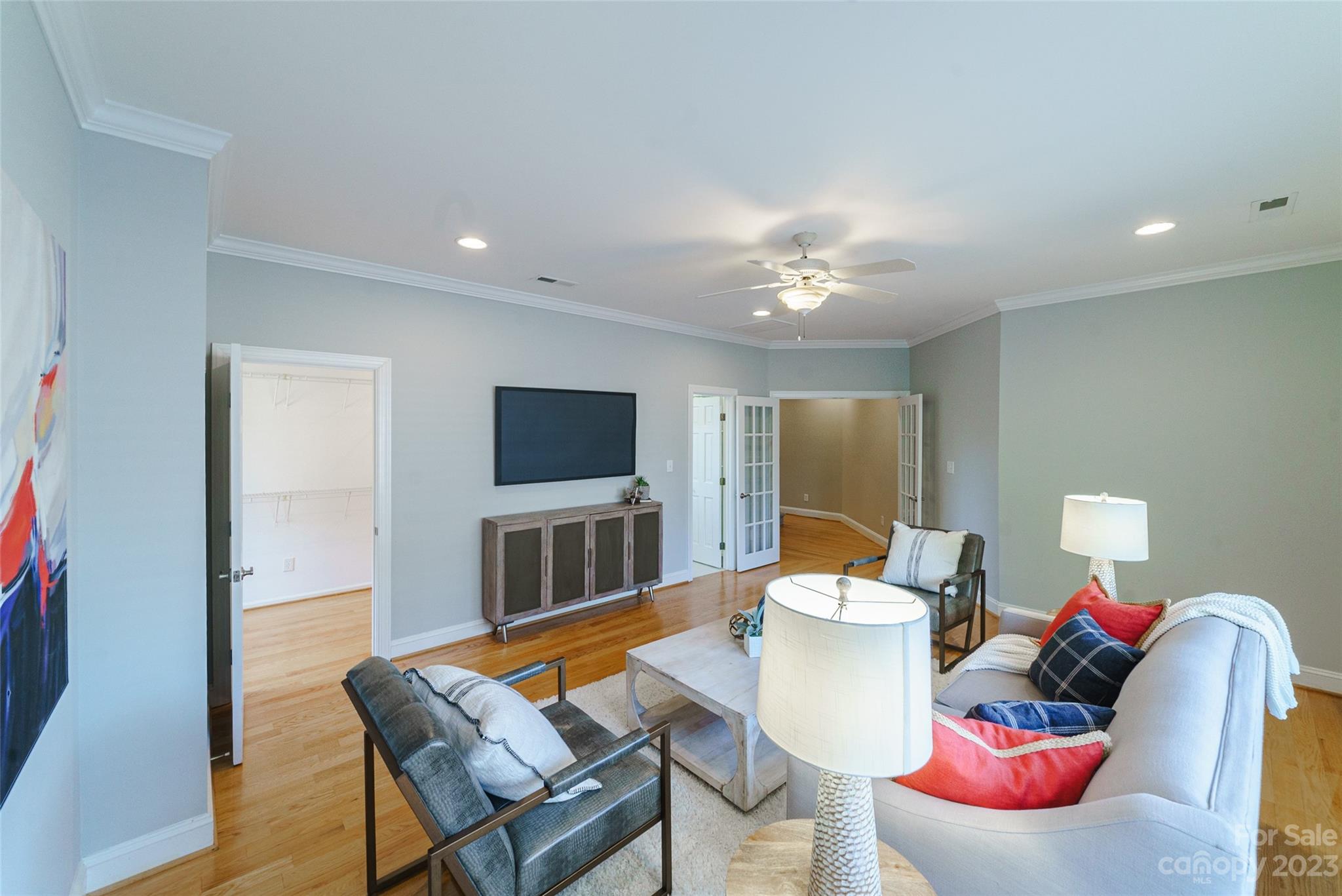 2134 Glade Hill Road Charlotte, NC 28270 - Photo 33 of 48 a living room with furniture and a flat screen tv