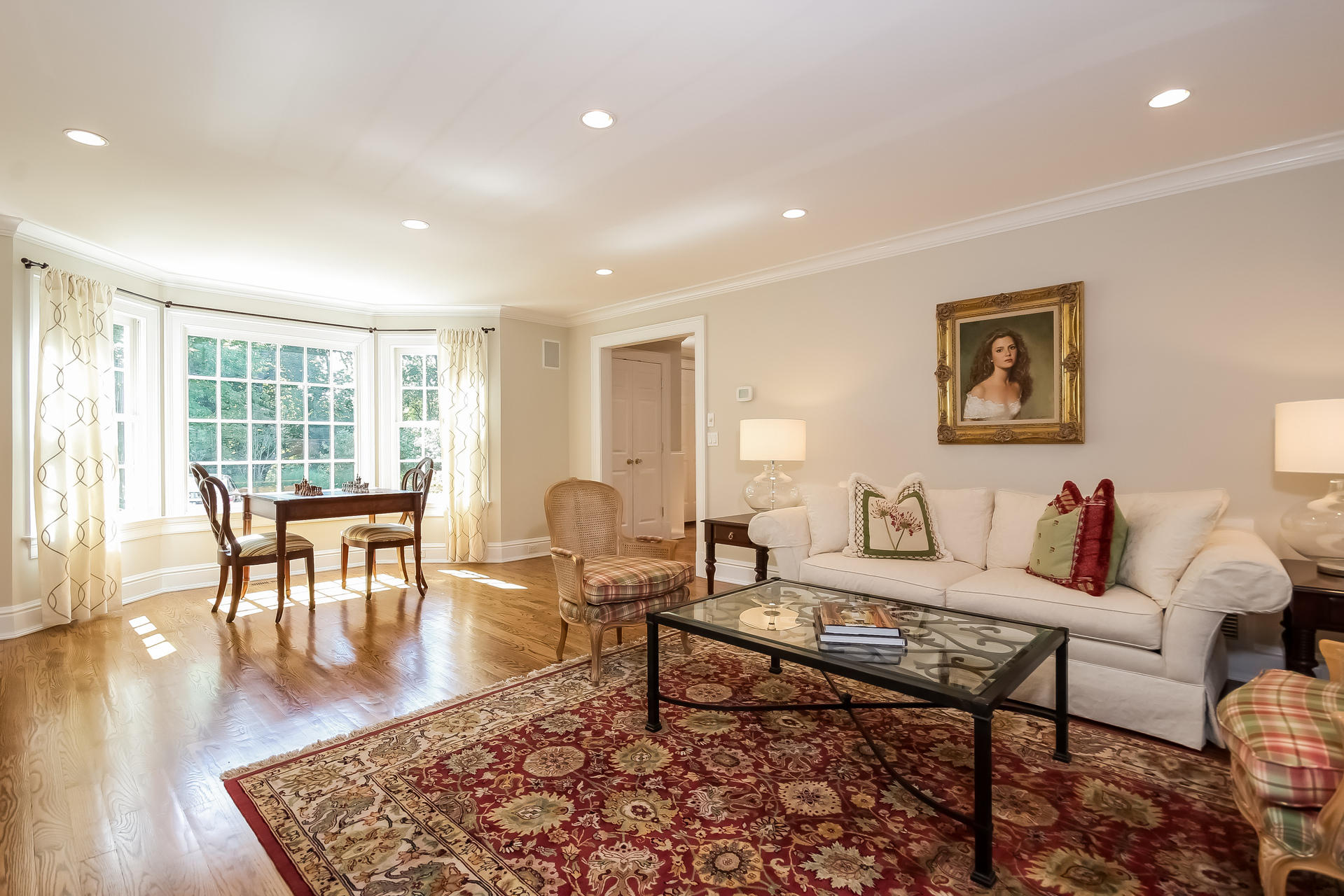 170 Brushy Ridge Road New Canaan, CT 06840 - Photo 12 of 56 a living room with furniture and a wooden floor