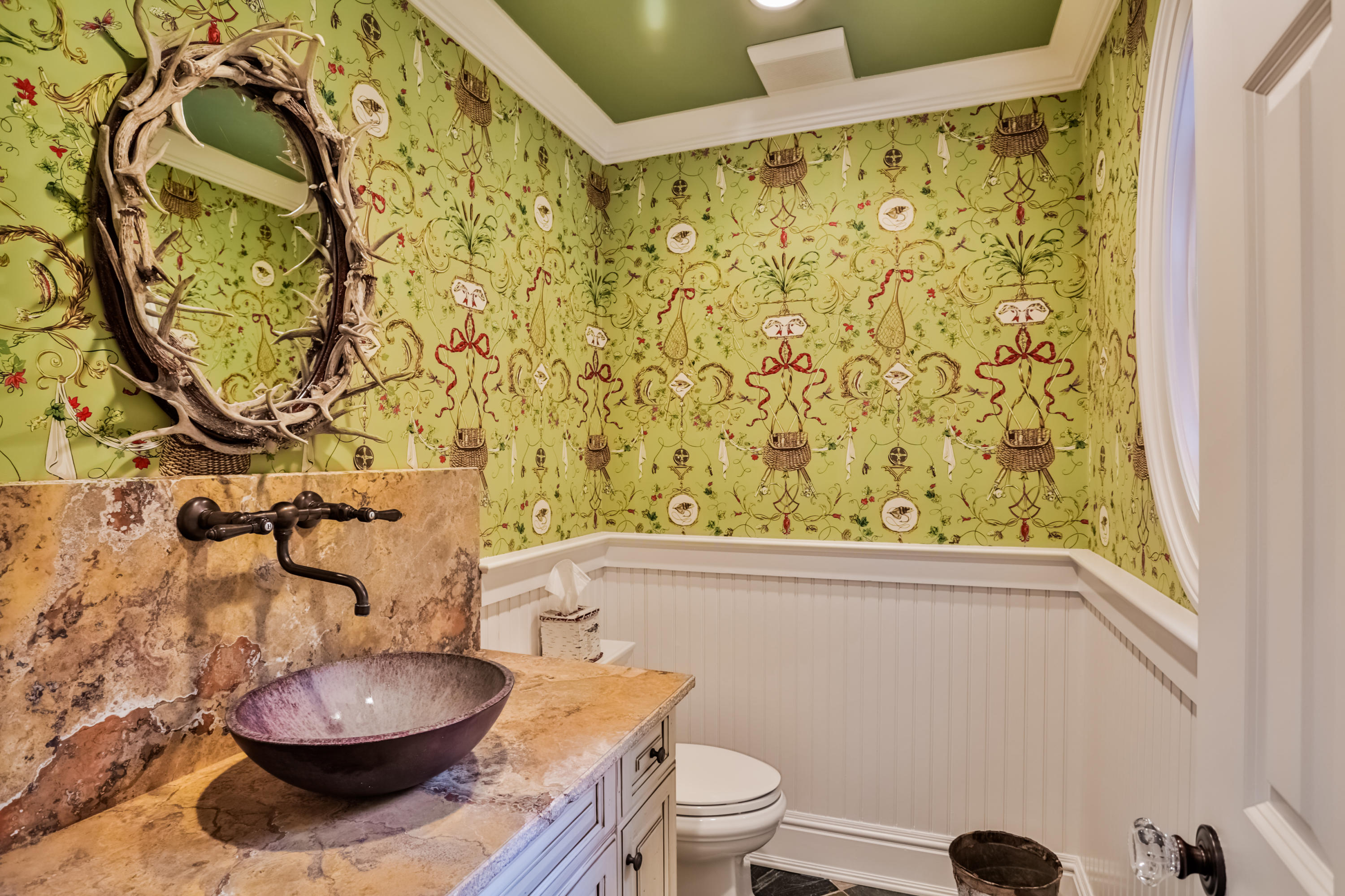 170 Brushy Ridge Road New Canaan, CT 06840 - Photo 26 of 56 a bathroom with a granite countertop sink and a mirror
