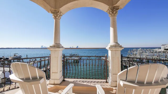 a view of a terrace with chairs