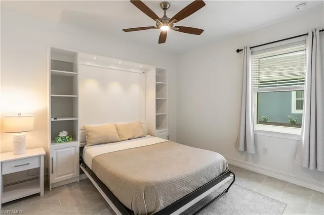 an empty room with closet