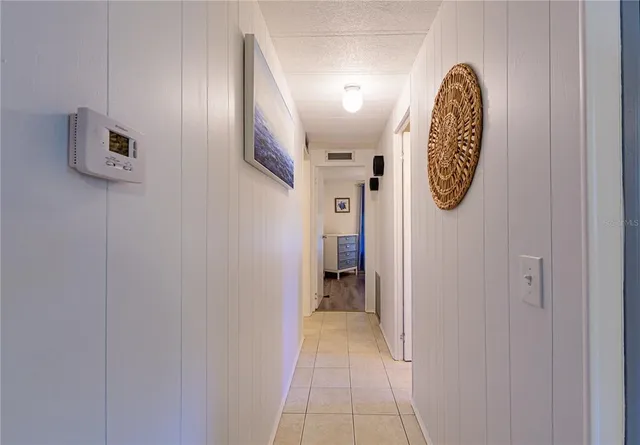 a view of a hallway with elevator