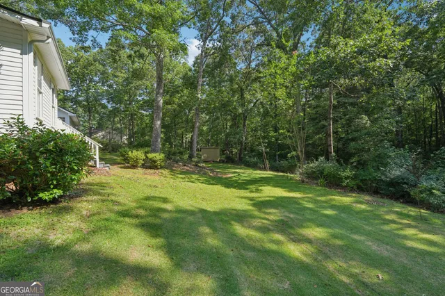 a view of outdoor space with deck and yard