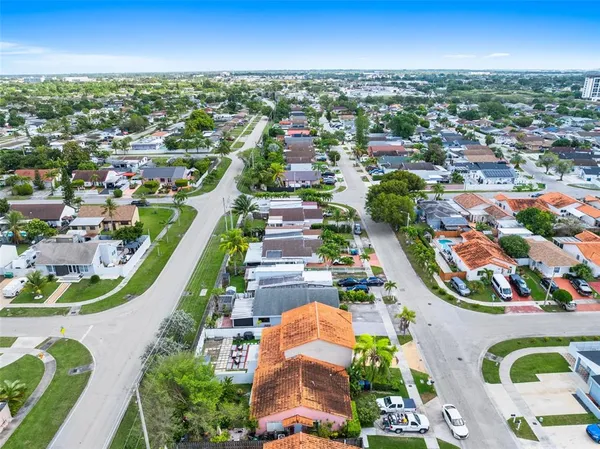 an aerial view of a city