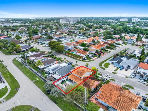 an aerial view of a city