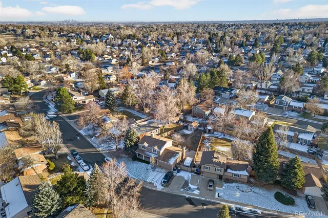an aerial view of a city