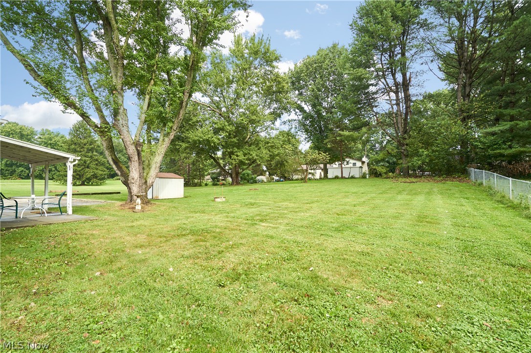 2375 Killian Road Akron, OH 44312 - Photo 16 of 19 Expansive lawn with mature trees and a chain-link fence