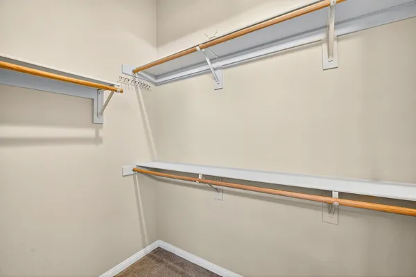 a close up view of racks on the wall