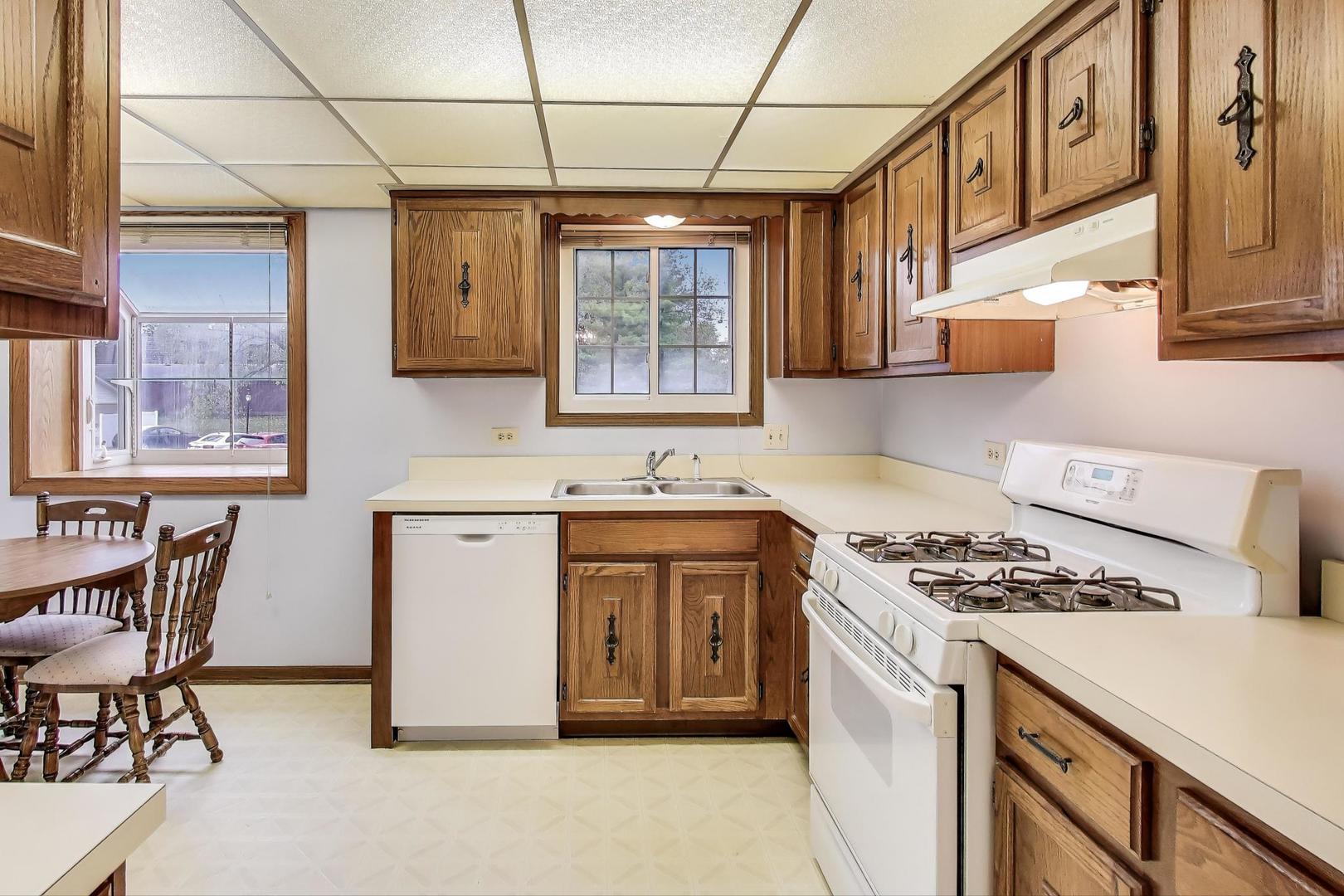 462 South President Street, Unit 202 Carol Stream, IL 60188 - Photo 12 of 26 a kitchen with stainless steel appliances granite countertop a sink stove and cabinets