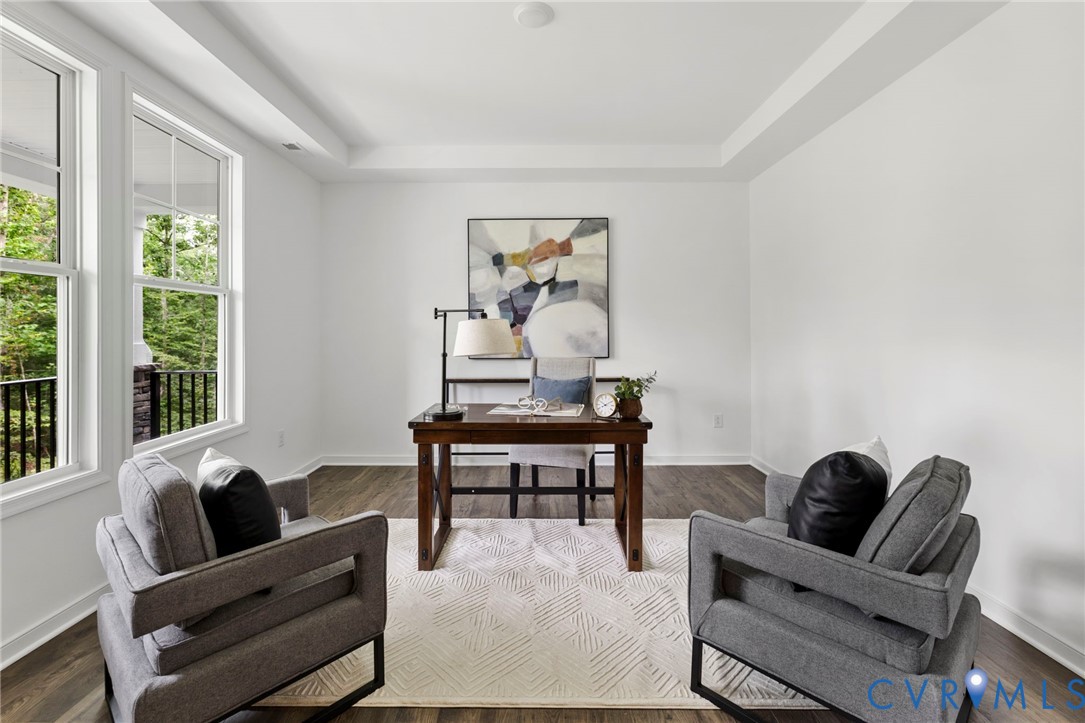 13030 Alsandair Drive Chesterfield, VA 23838 - Photo 13 of 33 Home office with a raised ceiling and dark wood-st