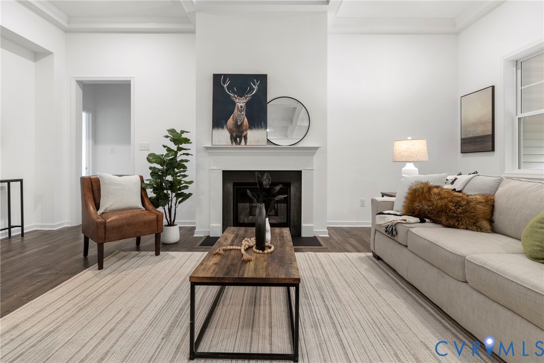 13030 Alsandair Drive Chesterfield, VA 23838 - Photo 16 of 33 Living area featuring wood finished floors, crown