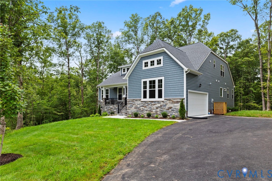 13030 Alsandair Drive Chesterfield, VA 23838 - Photo 2 of 33 View of front facade with stone siding, asphalt dr