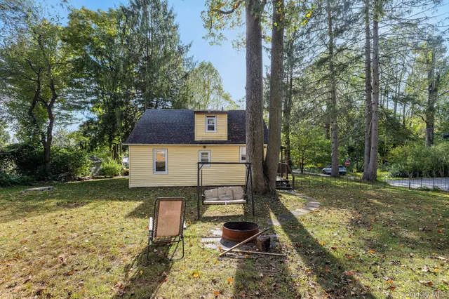 a view of a backyard with tv