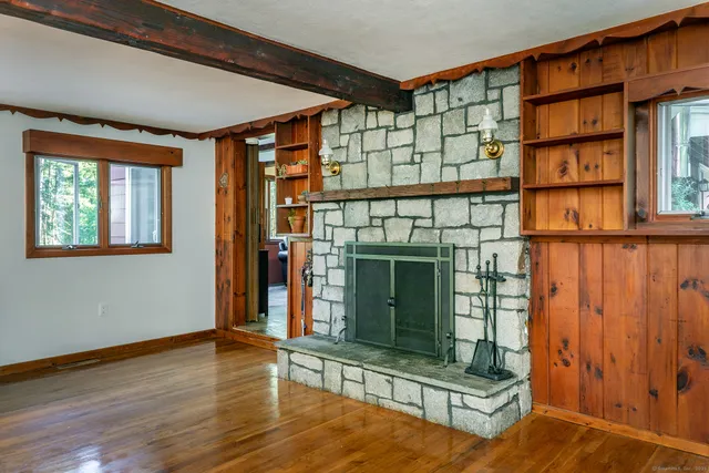 a living room with furniture