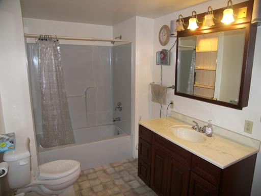 860 Walnut Road LaSalle, IL 61301 - Photo 8 of 8 a bathroom with a sink a toilet a mirror a bathtub and shower