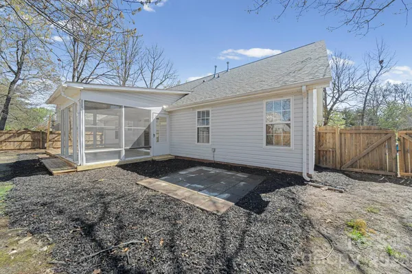 a view of backyard of house