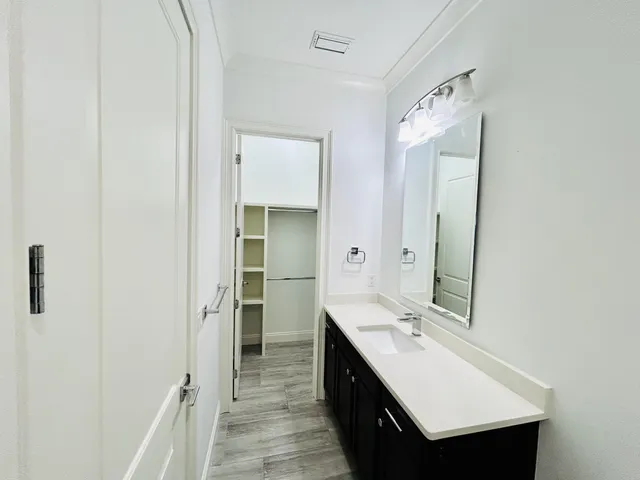 a bathroom with a sink toilet and vanity