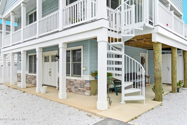 a front view of a building with a outdoor space