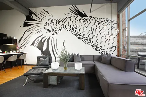 a living room with furniture