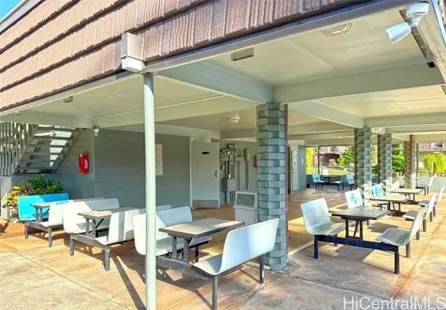 a outdoor living space with furniture