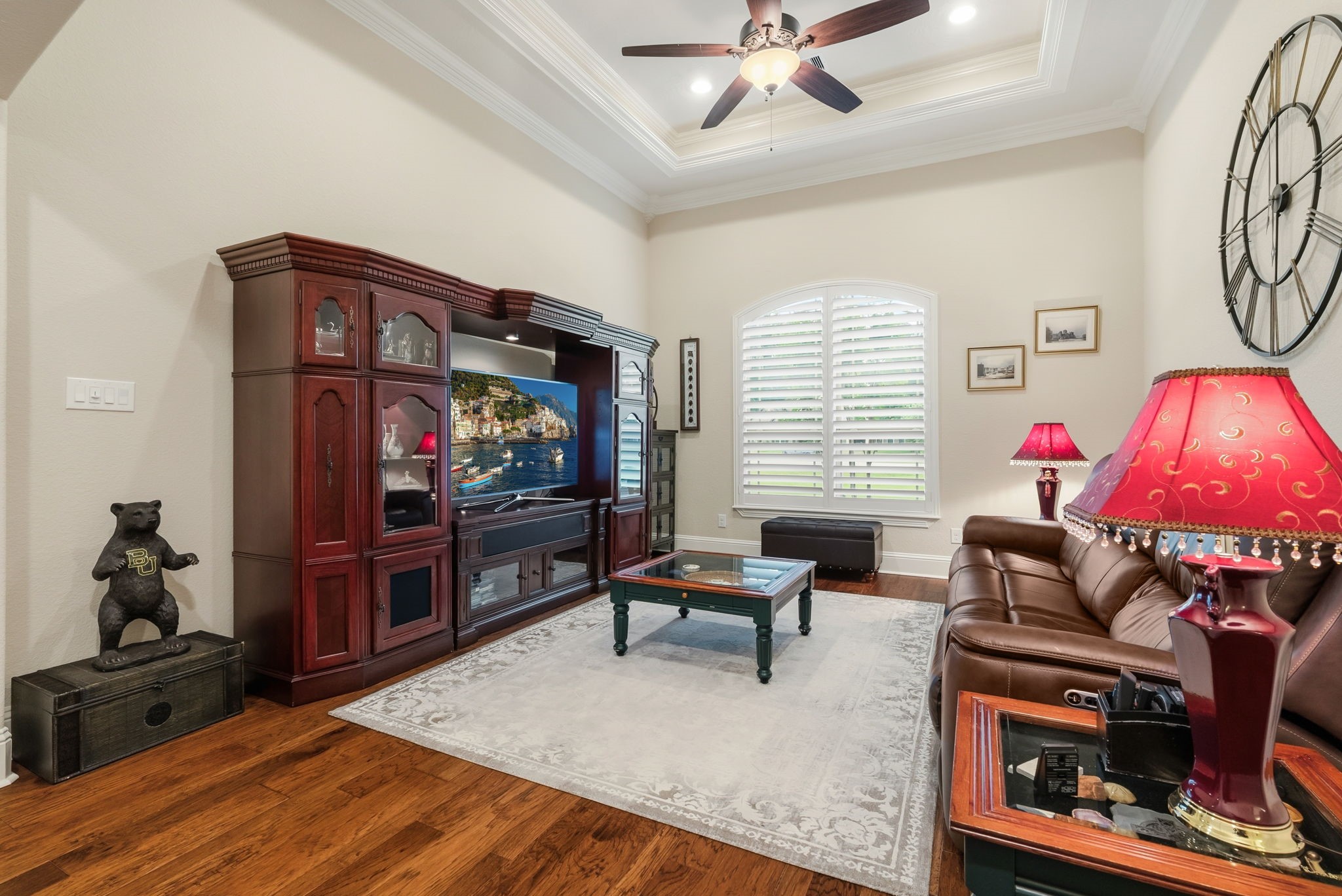 28502 Crawford Ridge Court Huffman, TX 77336 - Photo 29 of 50 a living room with furniture and a flat screen tv