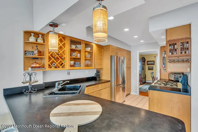 a room with gym equipment and mirrors