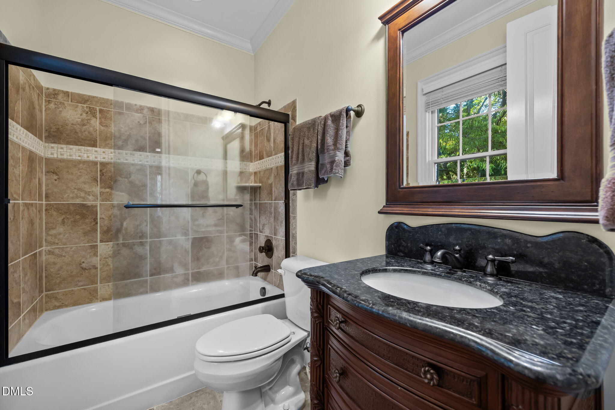 116 Carramore Lane Durham, NC 27705 - Photo 28 of 56 a bathroom with a granite countertop sink toilet and shower