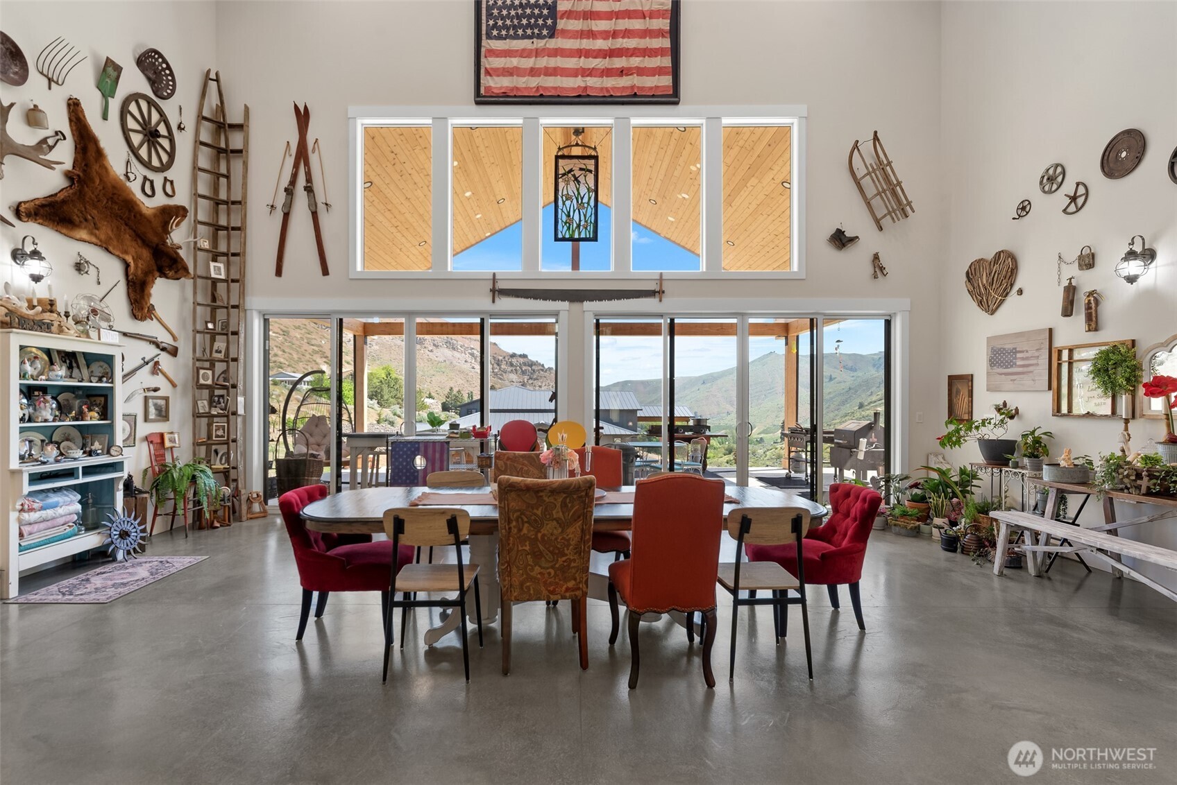 1541 Pitcher Canyon Road Wenatchee, WA 98801 - Photo 23 of 40 a view of a dining room with furniture window and outside view