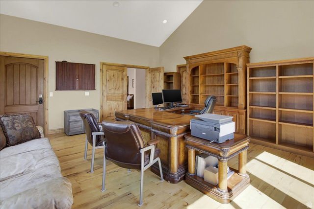 667 Hardscrabble Road Morgan, UT 84050 - Photo 27 of 51 Main Office with direct access from front porch. Featuring light wood-type flooring and vaulted ceiling