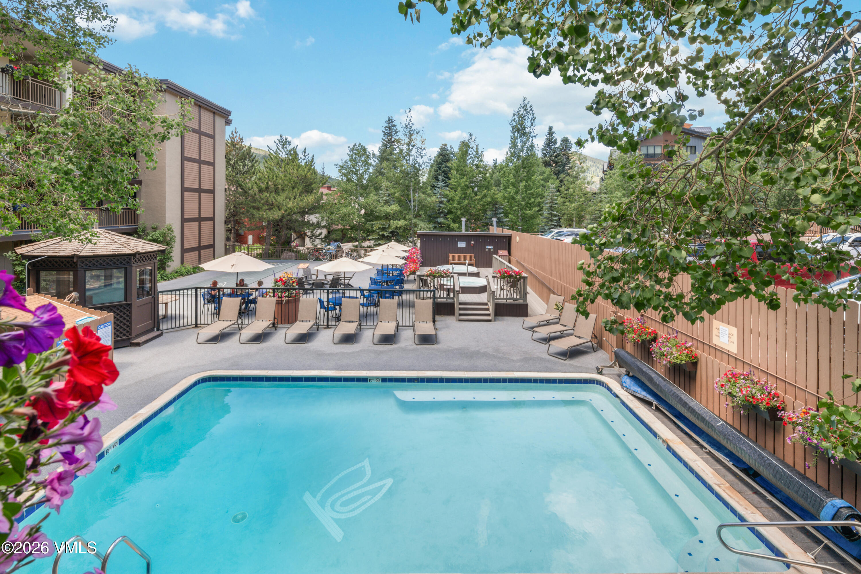 500 South Frontage Road East, Unit 308 Vail, CO 81657 - Photo 25 of 25 a view of swimming pool with outdoor seating and plants