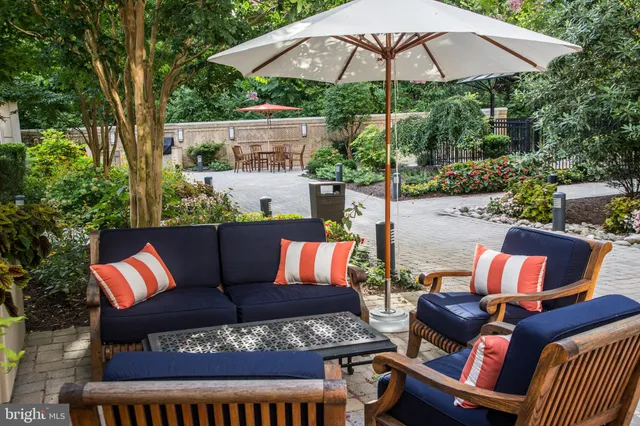 a outdoor view with sitting space and garden