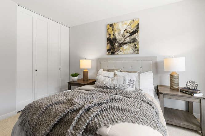 1129 Rainier Avenue Pacifica, CA 94044 - Photo 22 of 41 a bedroom with a bed and a lamp on dresser