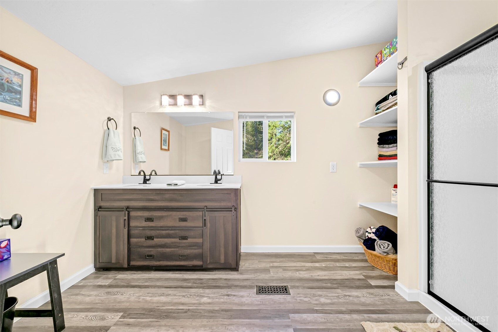 4930 Noon Road Bellingham, WA 98226 - Photo 12 of 27 a bathroom with a sink and a mirror