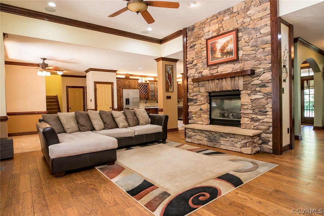 7365 Cedarcrest Road Hanover, VA 23069 - Photo 23 of 50 a living room with furniture and a fireplace