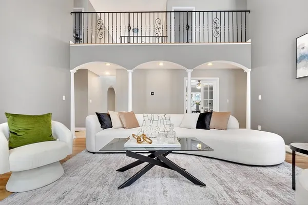 a living room with furniture